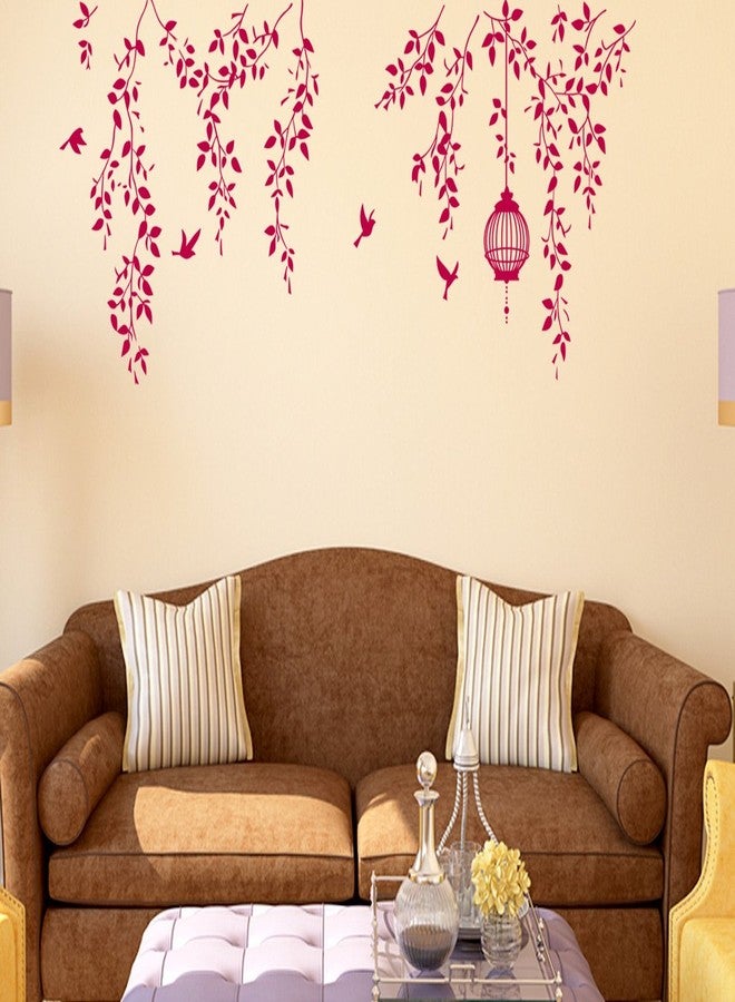 Decals Design 'Hanging Vines with Cage and Birds' Wall Sticker (PVC Vinyl, 70 cm x 50 cm) - Image 5