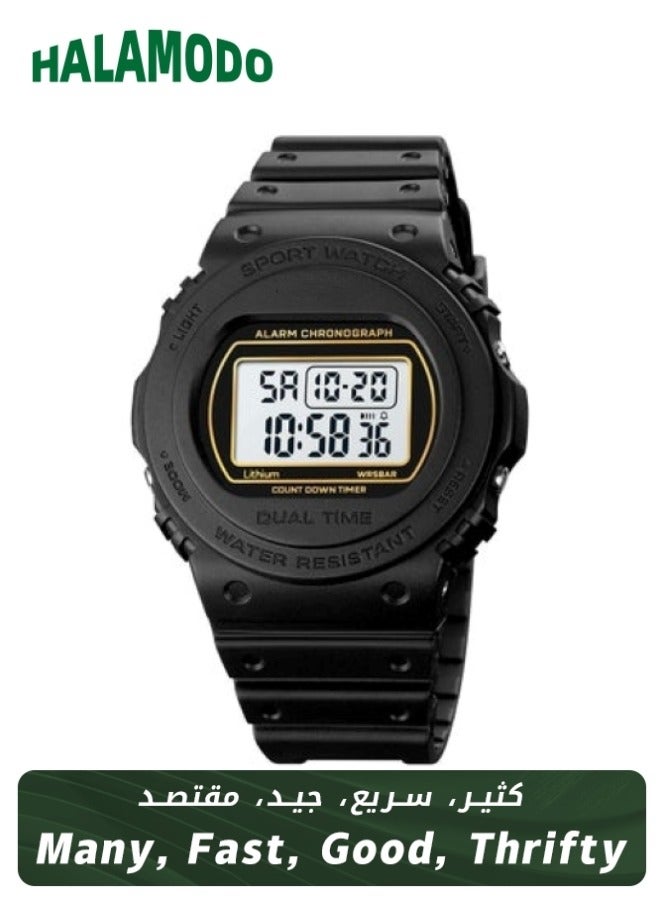 Men's 5ATM Waterproof Digital Sport Watch 6771BKWT - Image 1
