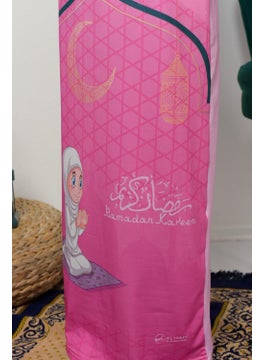 Altobeh Children's Prayer Set Practical One Piece Patterned Sleeves Removable Headscarf Lycra Hijab Dress (6-12 Years) 925-0201  - Image 5