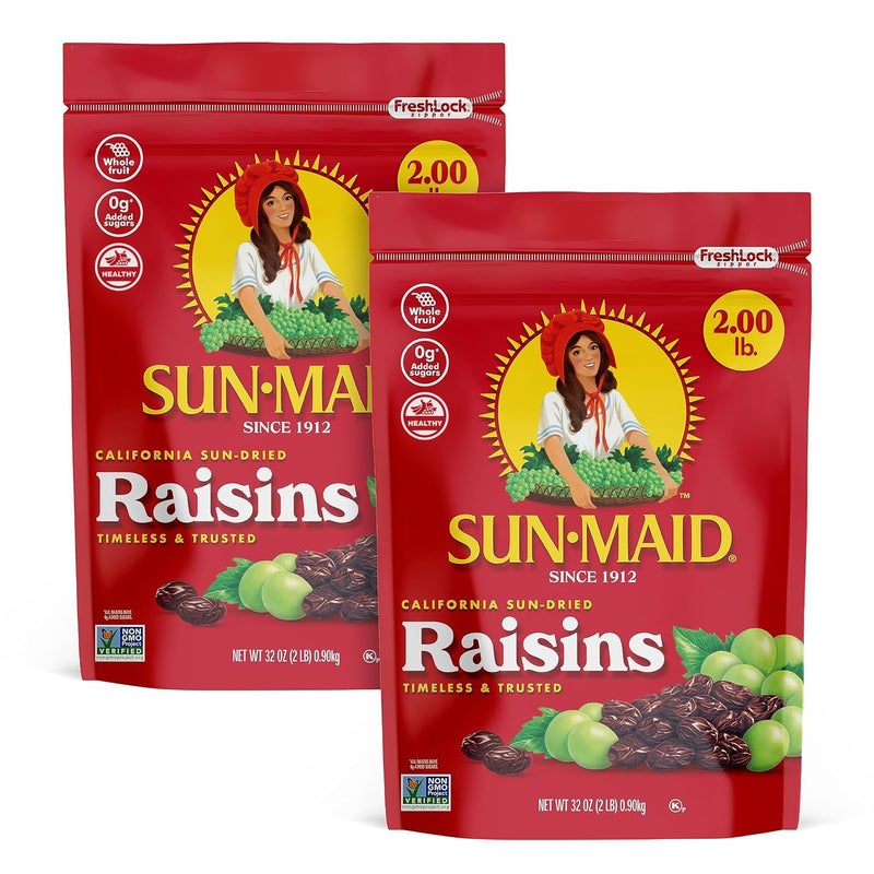 SunMaid California SunDried Raisins  2 Pack 32 oz Resealable Bag  Dried Fruit Snack for Lunches Snacks and Natural Sweeteners - Image 3