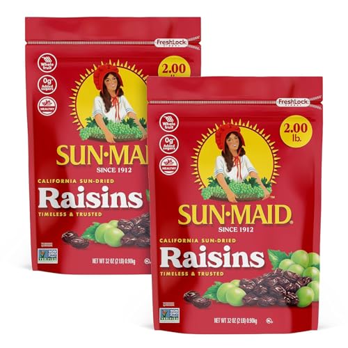SunMaid California SunDried Raisins  2 Pack 32 oz Resealable Bag  Dried Fruit Snack for Lunches Snacks and Natural Sweeteners - Image 1