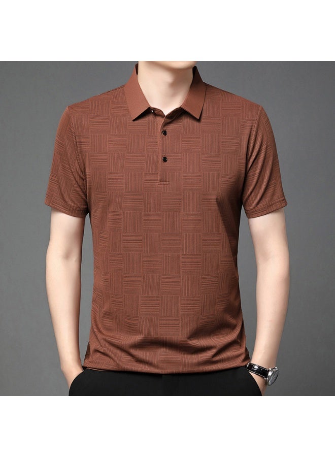 Men's  Printed Business Casual Short Sleeved POLO Shirt Fashion Short Sleeved Comfortable and Breathable Top - Image 2