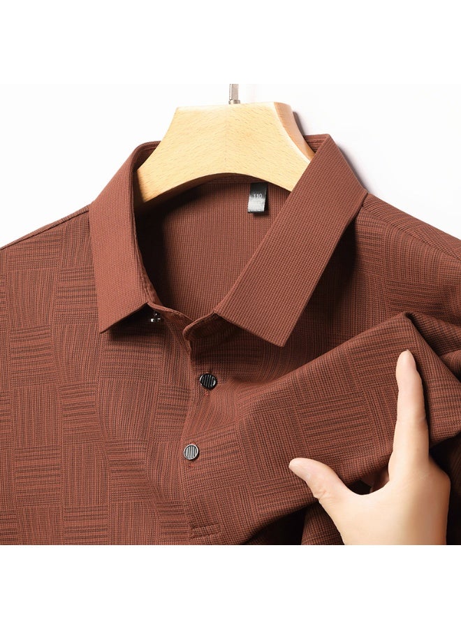 Men's  Printed Business Casual Short Sleeved POLO Shirt Fashion Short Sleeved Comfortable and Breathable Top - Image 1