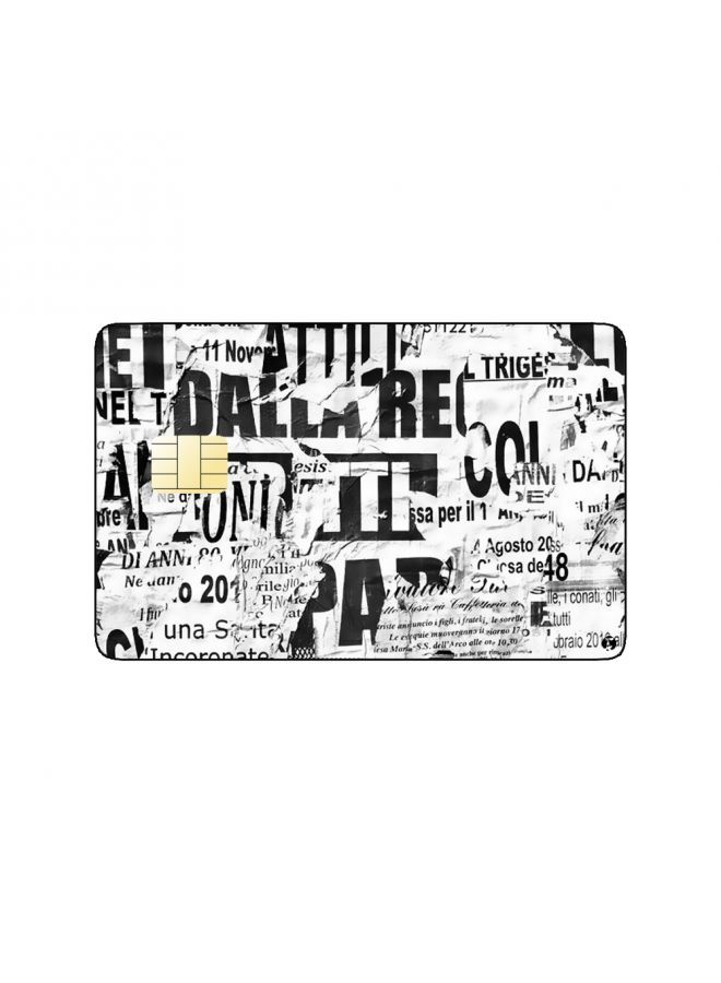 RKN PRINTED BANK CARD STICKER Aesthetic Newspaper Drawing - Image 1
