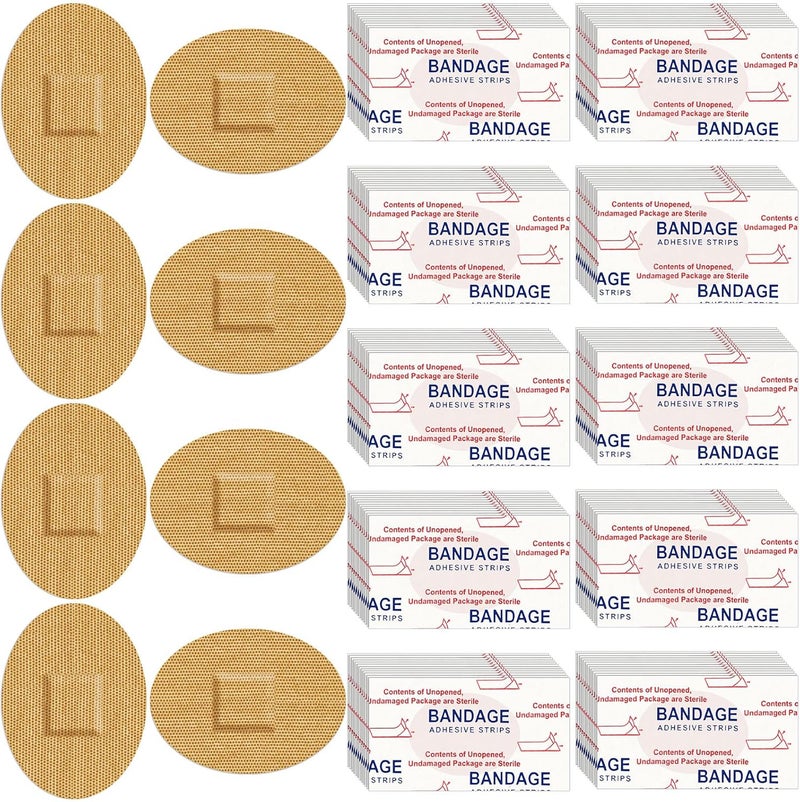 Funtery 200 Pcs 1 x 1 14 Adhesive Spot Bandage Round Fabric Adhesive Circular Small Face Bandages with Non Stick Pad Latex Free for Skin Wound Care - Image 1