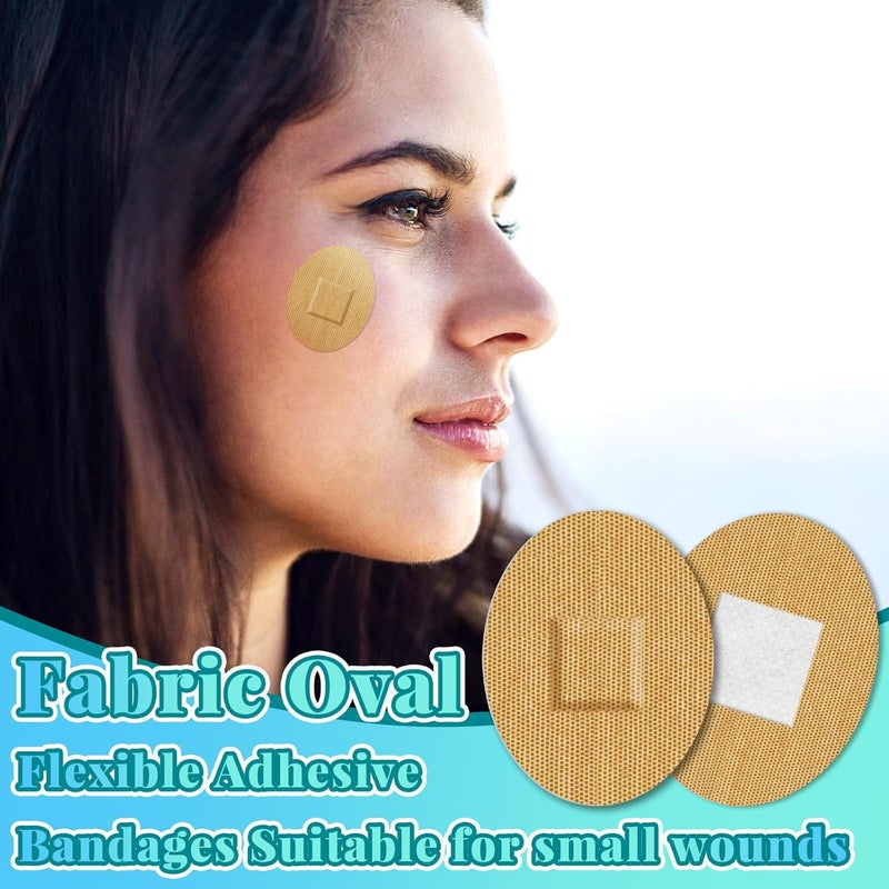 Funtery 200 Pcs 1 x 1 14 Adhesive Spot Bandage Round Fabric Adhesive Circular Small Face Bandages with Non Stick Pad Latex Free for Skin Wound Care - Image 5