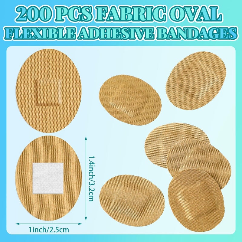 Funtery 200 Pcs 1 x 1 14 Adhesive Spot Bandage Round Fabric Adhesive Circular Small Face Bandages with Non Stick Pad Latex Free for Skin Wound Care - Image 2