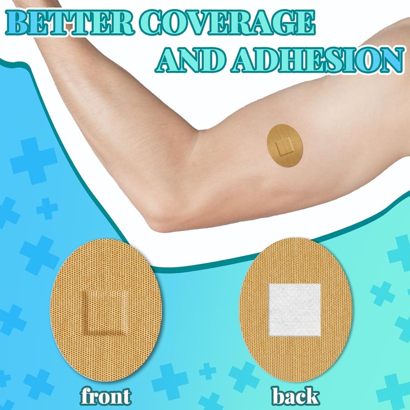 Funtery 200 Pcs 1 x 1 14 Adhesive Spot Bandage Round Fabric Adhesive Circular Small Face Bandages with Non Stick Pad Latex Free for Skin Wound Care - Image 3