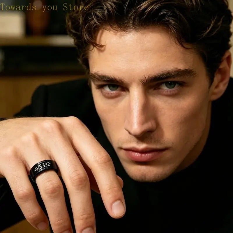 Elegant Metal Intelligent Ring with Digital Display & Vibration Alerts - Image 3