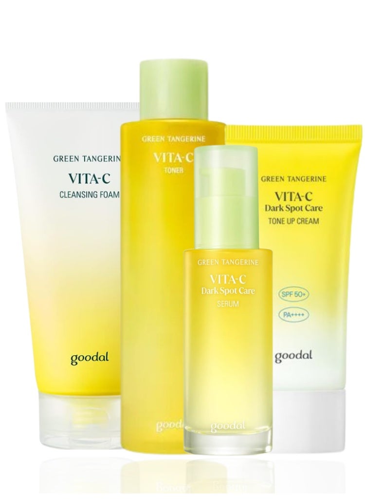 Goodal Green Tangerine Vitamin C 4-Step Set with Tone Up Cream – Brightening, Glow & Dark Spot Care - Image 1