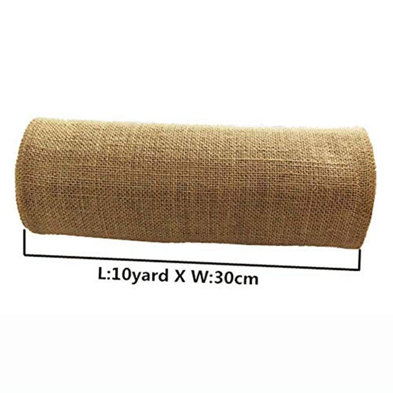 Ozxchixu Jute Burlap Table Runner-12 '' Wide x 10 Yards Long Burlap Fabric Loll Perfect for Weddings Table-Runners Decorations & Crafts. - Image 3