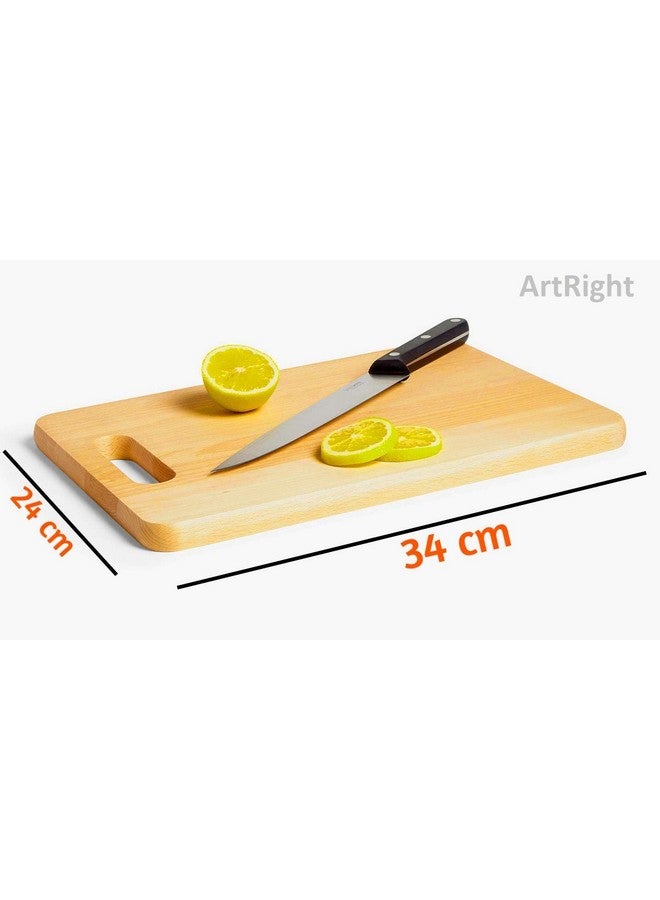 ArtRight لوح تقطيع كبير من الخيزران الطبيعي ArtRight للمطبخ للخضروات والفواكه والجبن، خالي من BPA، صديق للبيئة، مضاد للميكروبات (34 × 24 سم) - Image 3