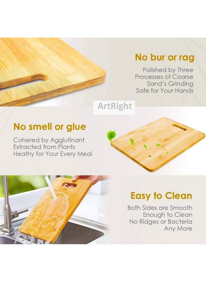 ArtRight لوح تقطيع كبير من الخيزران الطبيعي ArtRight للمطبخ للخضروات والفواكه والجبن، خالي من BPA، صديق للبيئة، مضاد للميكروبات (34 × 24 سم) - Image 4