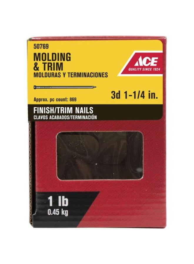 ACE 3D Molding and Trim Brad Head Finish Nails Silver 1.25inch ACE50769 - Image 1