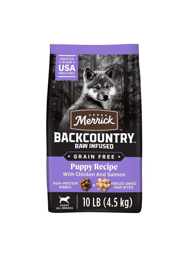 Merrick Backcountry Grain Free Dry Puppy Dog Food, Kibble with Freeze Dried Raw Pieces, Chicken Recipe - 10.0 Lb. Bag - Image 1