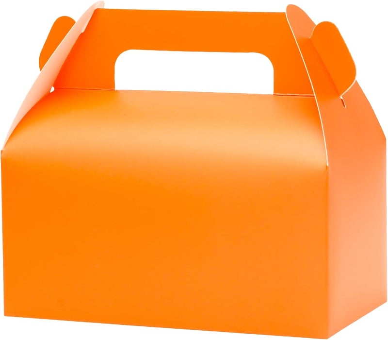 UnicoPak 30 Pack Orange Gable Treat Boxes Party Favor Goodie Bag Boxes for Candy Treats Snacks Cookie Toys for Birthday Party Special Events, 6.5x3.5x3.5 Inches - Image 1