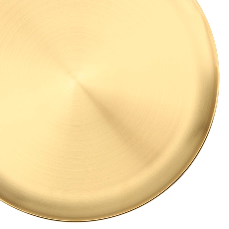MOUYAT 10 PCS 8 Inch Large Stainless Steel Plate, 20cm Round Dinner Metal Plates, Metal Salad Steak Plates Reusable Dinner Dish for Eating Serving Camping Outdoor BBQ Home Kitchen, Frosted Gold - Image 5