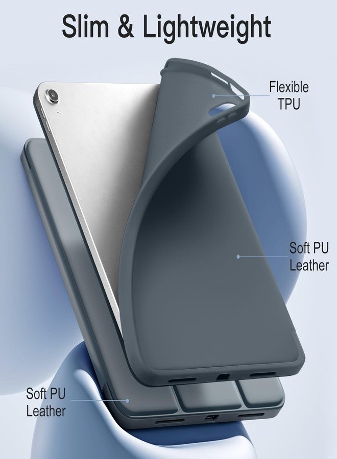 Akkerds جراب Akkerds متوافق مع iPad (A16) الجيل الحادي عشر 11 بوصة 2025، وجراب iPad الجيل العاشر 10.9 بوصة 2022 مع حامل قلم، غطاء حماية ثلاثي الطي رفيع مع ظهر TPU ناعم، رمادي داكن - Image 5