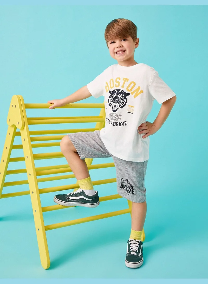 KOTON Tiger Printed Tie Shorts