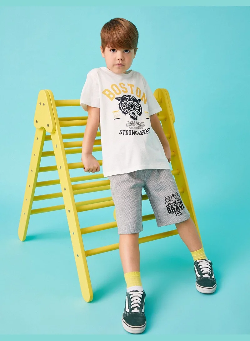 KOTON Tiger Printed Tie Shorts