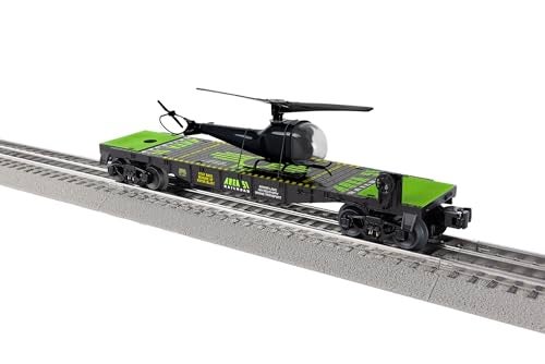 Lionel Area 51 UFO Recovery O Gauge Model Train Flatcar with Helicopter Load - Image 1