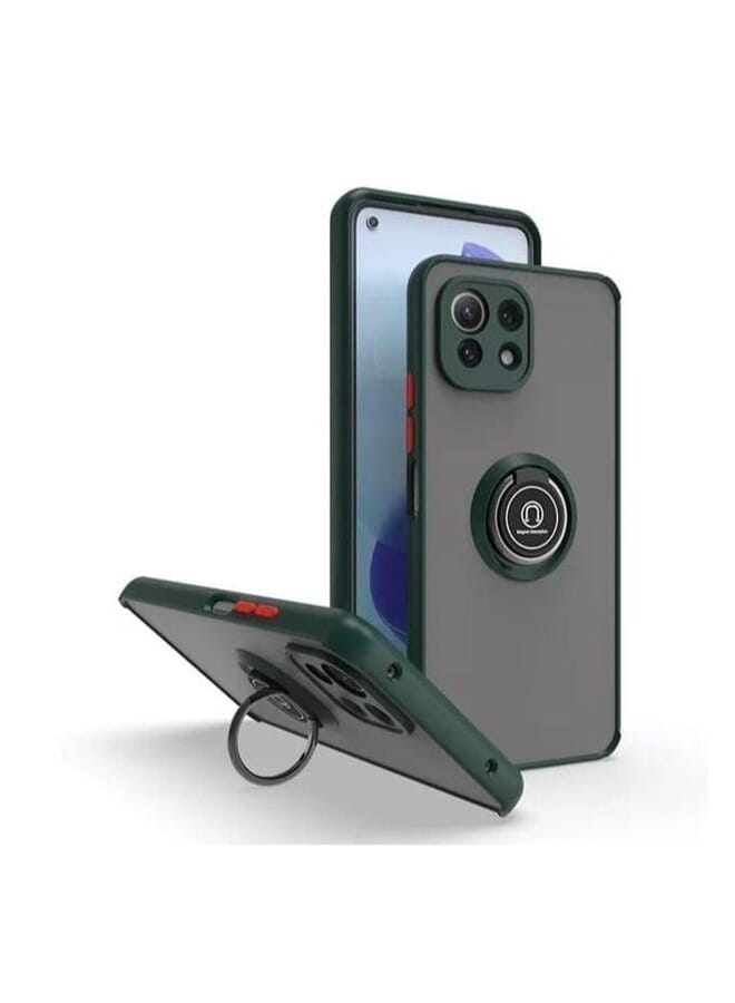 Shockproof Phone Cover with Stand Ring and Magnet Xiaomi Mi 11 Lite  GREEN Color