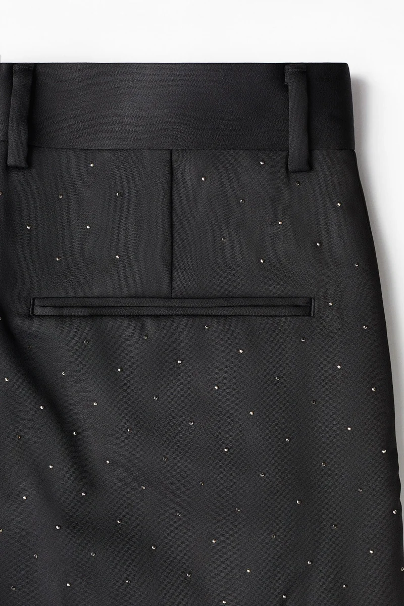 H&M Regular Fit Rhinestone-Embellished Suit Trousers