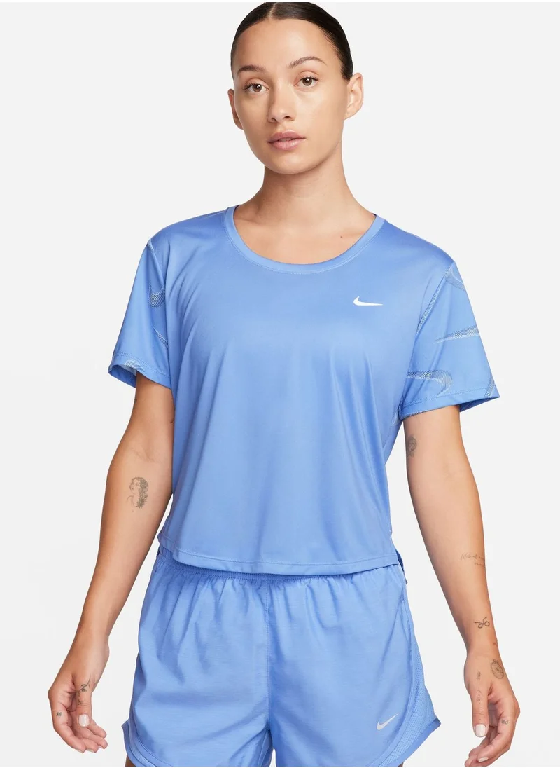 Nike Dri-fit swoosh aop short-sleeve crop T-shirt