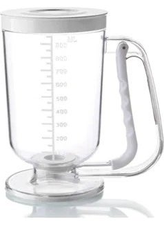 TIMEX Hanımeli Pancake Dough Portioner Dough Dispenser Pancake Crepe Muffin Easy Pour Container Portioner 1lt (White) 