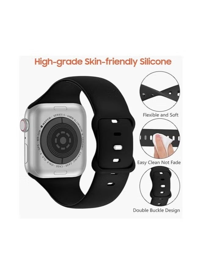 Sport Silicone Band Compatible with Apple Watch 44mm/45mm/46mm/49mm Classic Soft Replacement Strap Applicable to iWatch Series 11/10/9/8/7/6/5/4/Ultra/Ultra2/Ultra3/SE/SE2/SE3 - Image 3