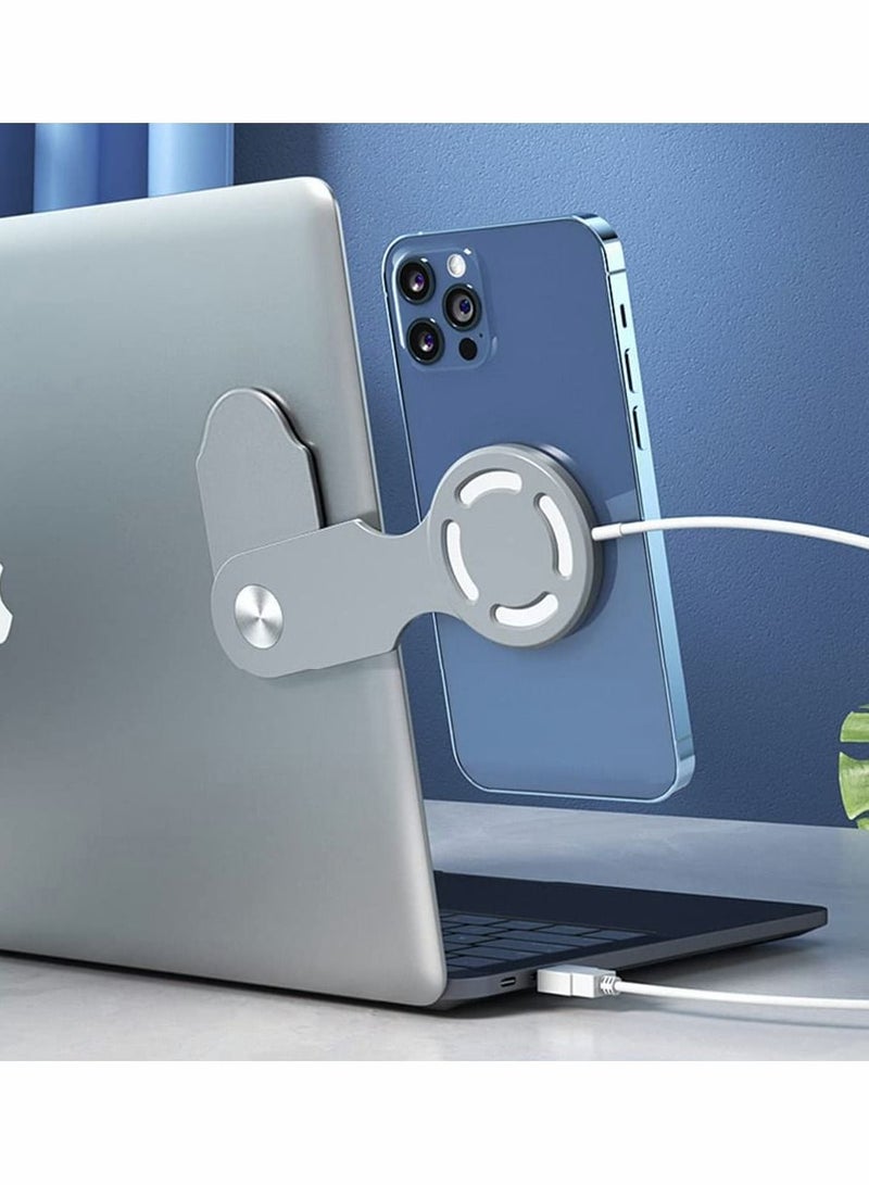 Y&D 2Pcs Foldable Magnetic Wireless Charger Holder SYOSI Adjustable Laptop Phone Side Mount Clip Computer Monitor Expansion Bracket for iPhone12 13 14 Series  - Image 1