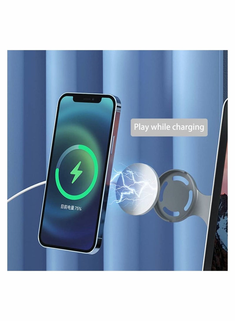 Y&D 2Pcs Foldable Magnetic Wireless Charger Holder SYOSI Adjustable Laptop Phone Side Mount Clip Computer Monitor Expansion Bracket for iPhone12 13 14 Series  - Image 2