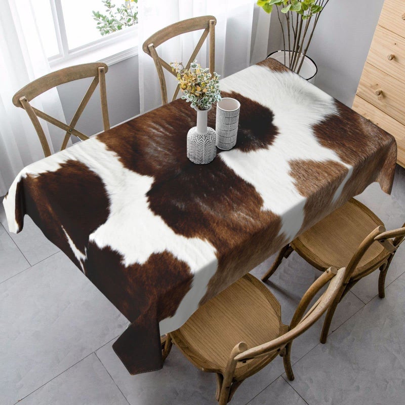 Worltoldb Cow Tablecloths Polyester Table Cloth for Kitchen Dinning Table Washable Table Cover for Parties Wedding Picnic - Image 4