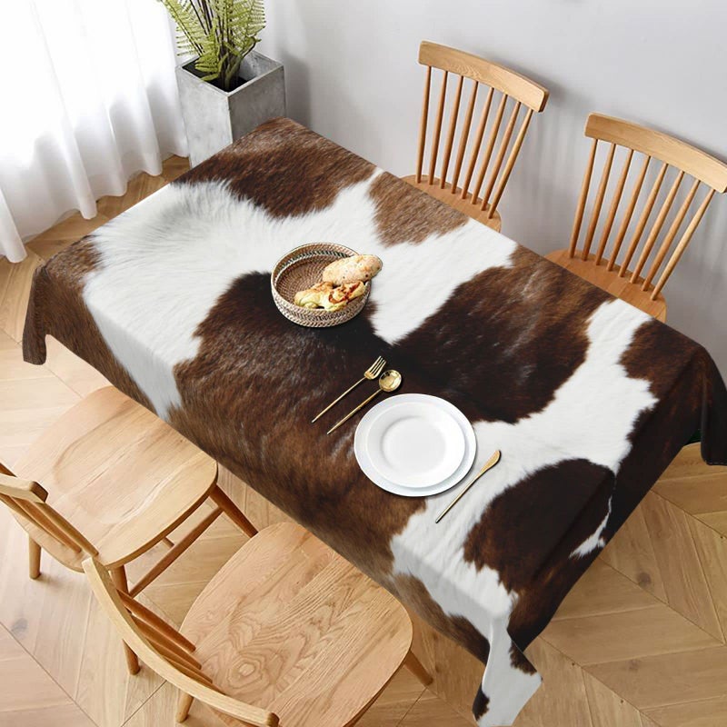 Worltoldb Cow Tablecloths Polyester Table Cloth for Kitchen Dinning Table Washable Table Cover for Parties Wedding Picnic - Image 1