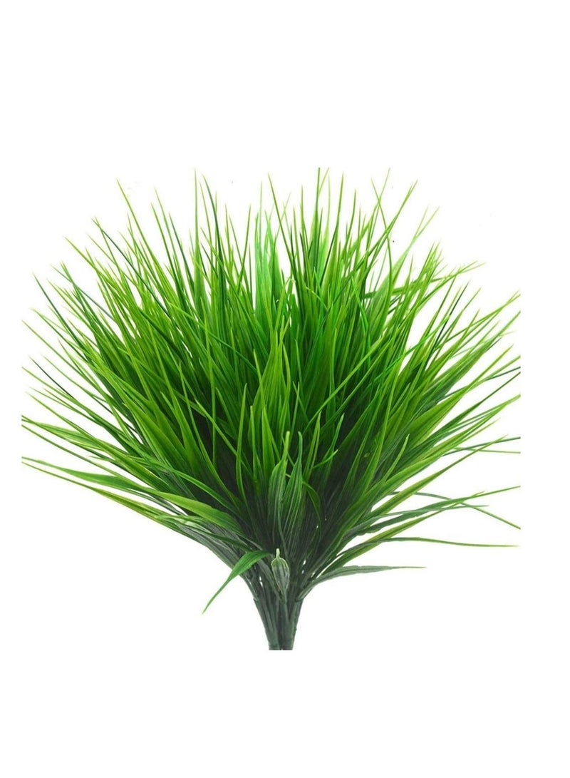 SYOSI Artificial Plants Plastic Wheat Grass Greenery Shrubs UV Resistant Fake Outdoor Plants for Farmhouse Home Garden Wedding Indoor Outside Home Garden Decoration 6pcs Grasses - Image 1