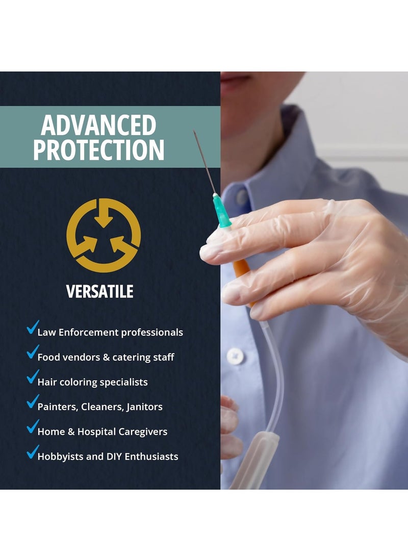 Medpride - MED PRIDE Medical Vinyl Examination Gloves (Large, 100-Count) Latex & Rubber Free, Ultra-Strong, Clear Disposable Powder-Free Gloves for Healthcare & Food Handling Use - Image 1