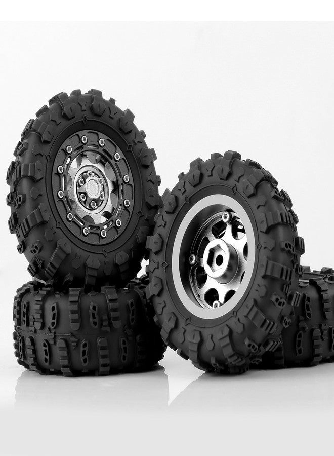 DashRC RC 1.3" Wheel and Tire Set, Aluminum Beadlock Wheels Mud Terrain Tires for 1/18 1/24 RC Micro Crawlers Ascent18 TRX4M SCX24 Upgrades Parts - Image 2