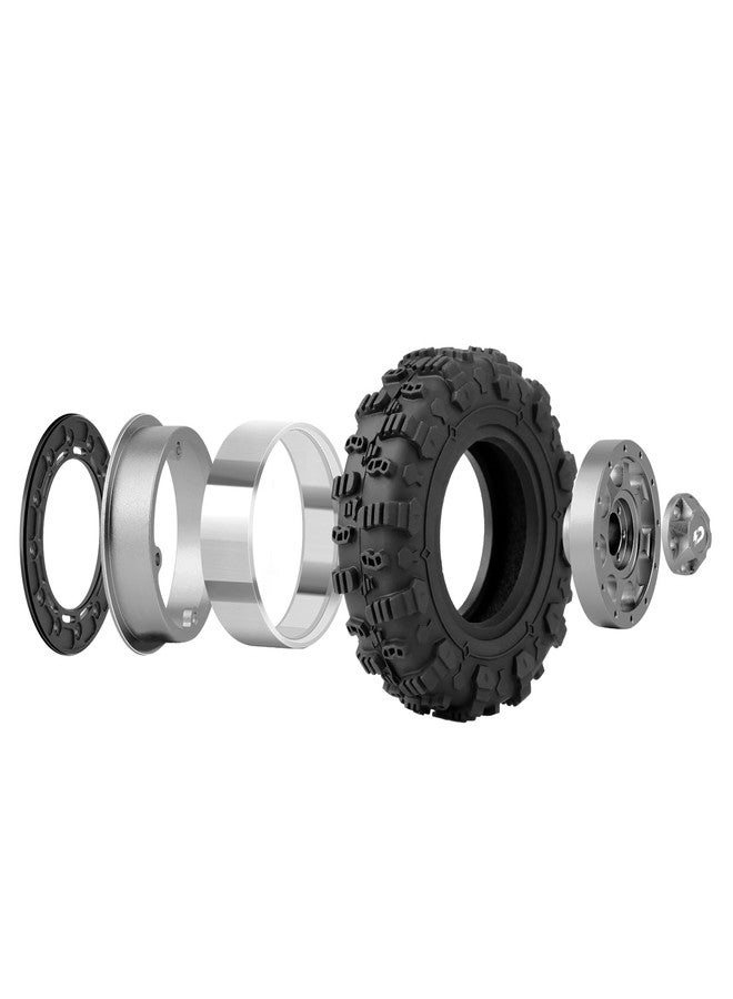 DashRC RC 1.3" Wheel and Tire Set, Aluminum Beadlock Wheels Mud Terrain Tires for 1/18 1/24 RC Micro Crawlers Ascent18 TRX4M SCX24 Upgrades Parts - Image 3