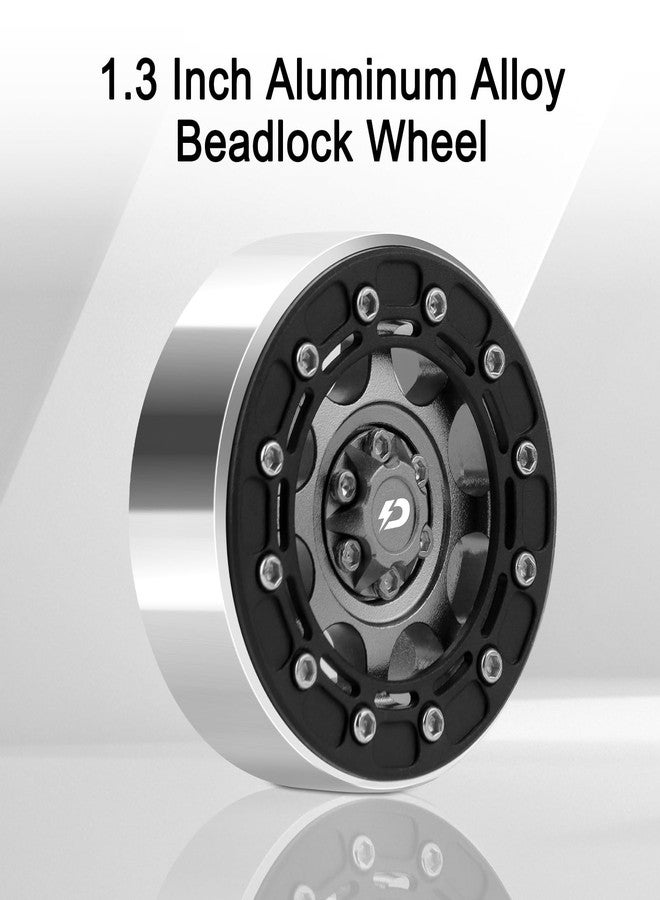 DashRC RC 1.3" Wheel and Tire Set, Aluminum Beadlock Wheels Mud Terrain Tires for 1/18 1/24 RC Micro Crawlers Ascent18 TRX4M SCX24 Upgrades Parts - Image 5