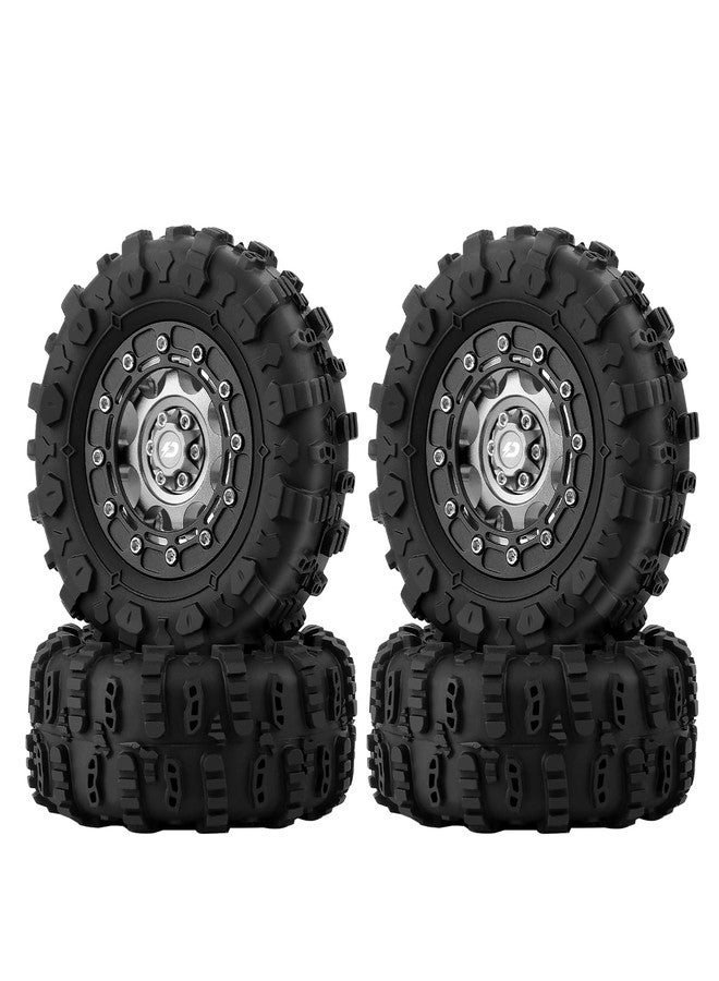 DashRC RC 1.3" Wheel and Tire Set, Aluminum Beadlock Wheels Mud Terrain Tires for 1/18 1/24 RC Micro Crawlers Ascent18 TRX4M SCX24 Upgrades Parts - Image 1