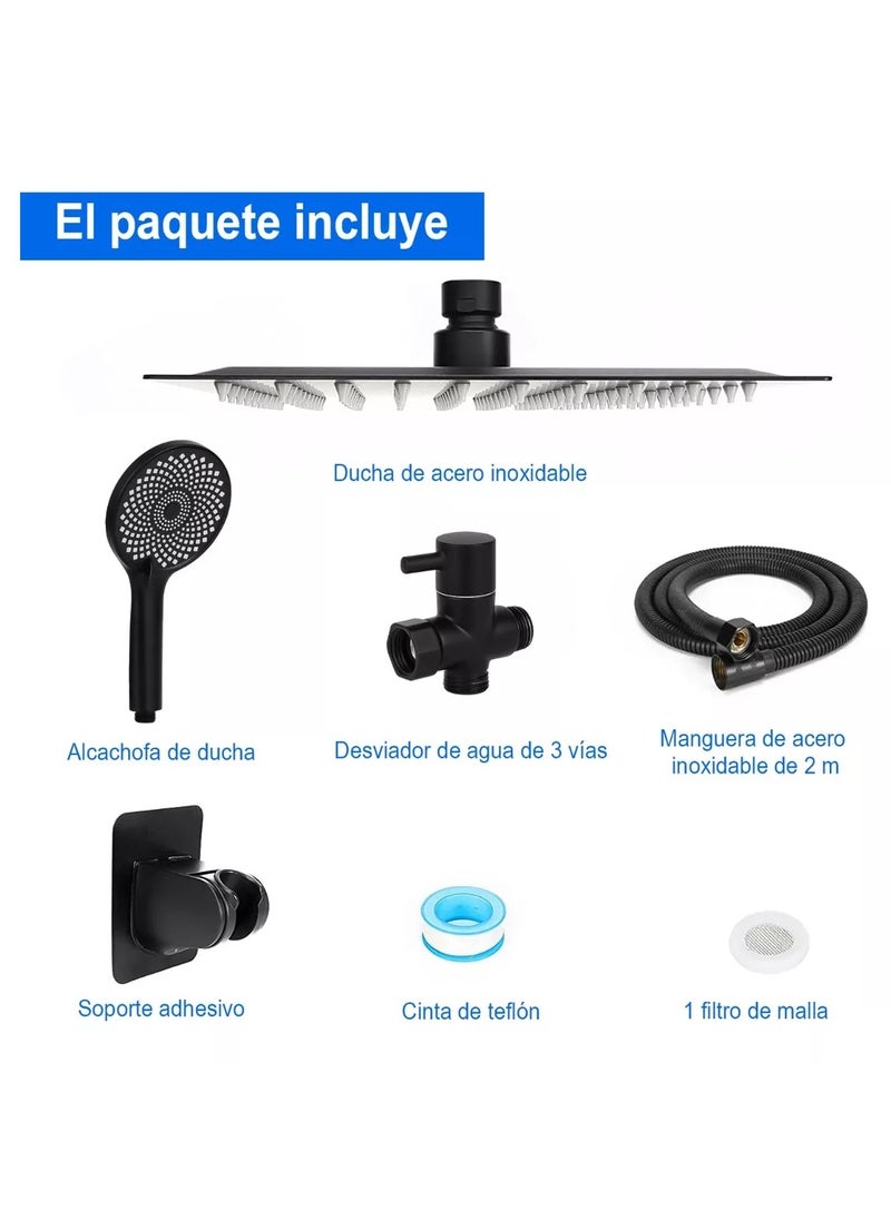 Gonice - 30cm Square Telephone Watering Can+2m Tube,3 Shower Modes - Image 1