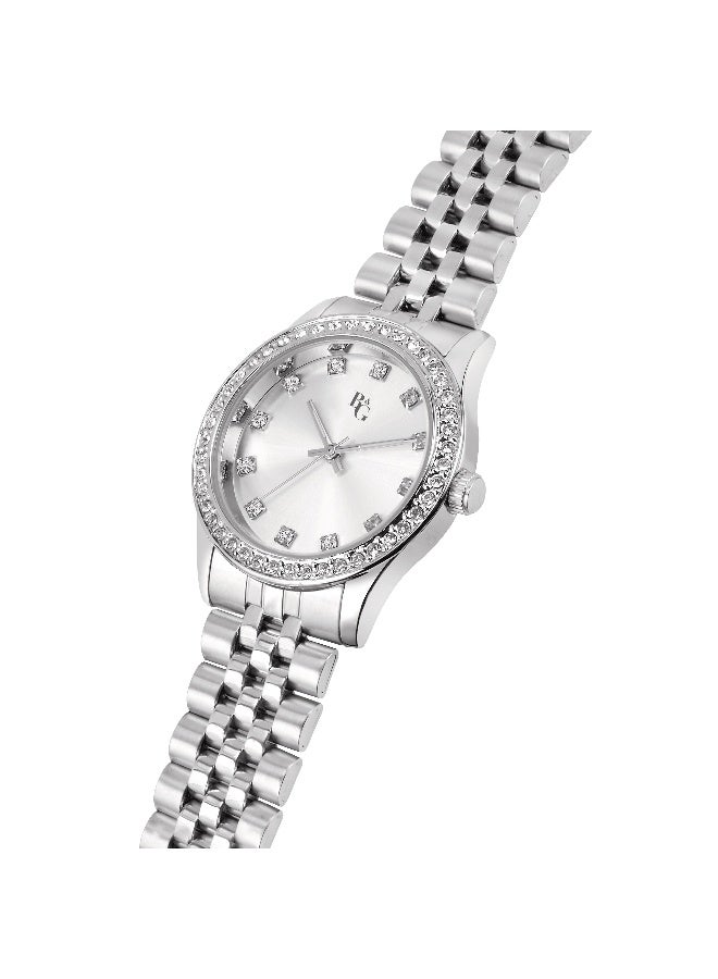 B&G Women's Silver Round Analog Dial with Silver Stainless Steel Band Watch - 31mm - R3853241520 - Image 2