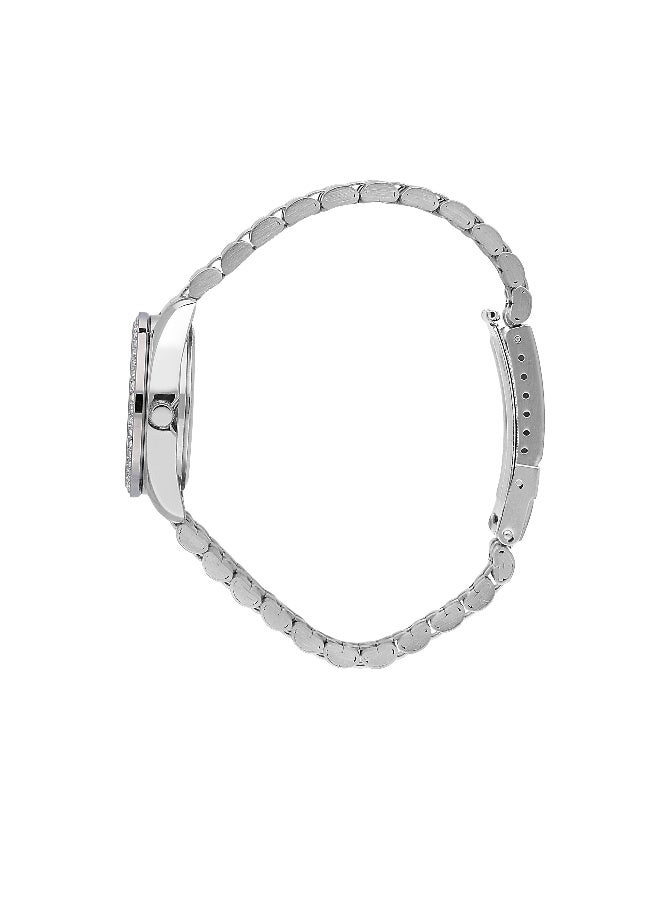 B&G Women's Silver Round Analog Dial with Silver Stainless Steel Band Watch - 31mm - R3853241520 - Image 3