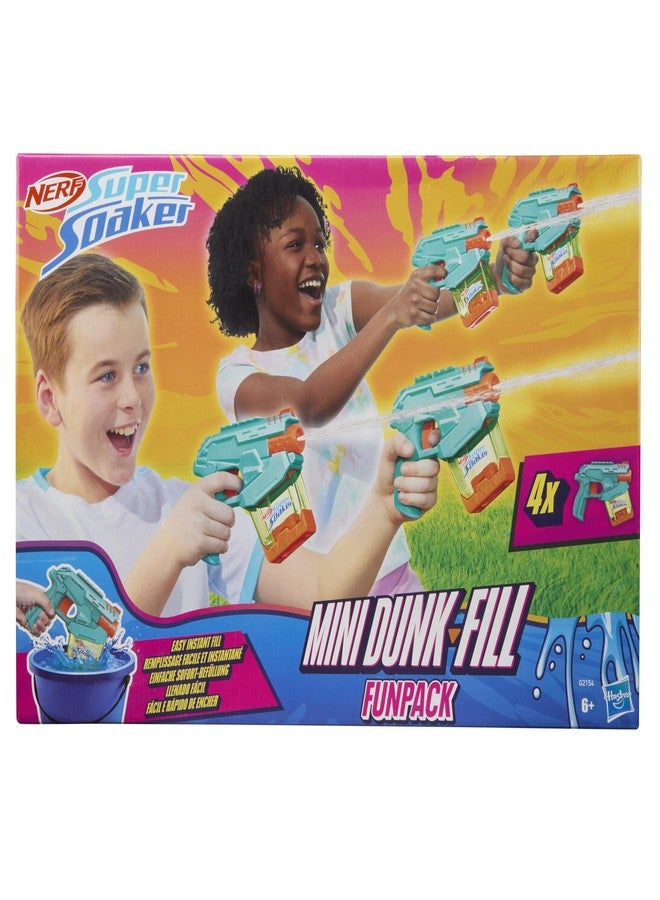 SUPER SOAKER Nerf Super Soaker Mini Dunk-Fill Funpack | 4 Water Blasters | Easy Instant Fill Tanks, Just Dunk & Go | 3.4 Fluid Ounce Tanks | Water Toys for Ages 6+ - Image 2