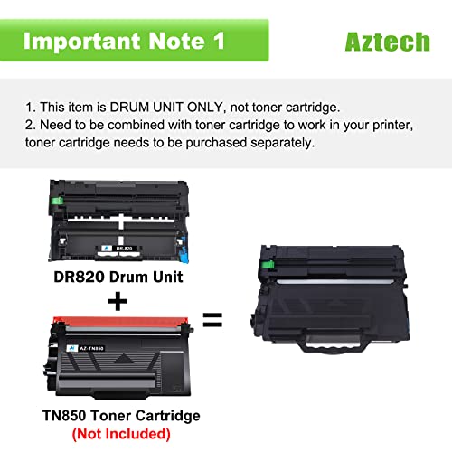 Aztech Compatible Drum Unit Replacement for Brother DR820 DR-820 DR 820 for Brother HL-L6200DW MFC-L5850DW MFC-L5900DW MFC-L6700DW MFC-L5800DW HLL6200DW HL-L5200DW HLL5100DN Printer (Black, 2-Pack) - Image 2