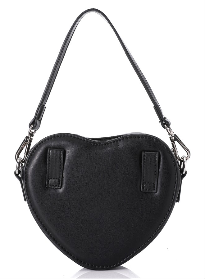 Stitched Hearts Allover Heart Shapped Top Handle Bag