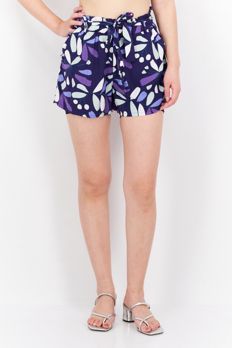 Etam Women Floral Print Basic Shorts, Multicolor - Image 1