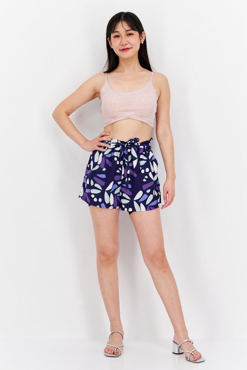 Etam Women Floral Print Basic Shorts, Multicolor - Image 4