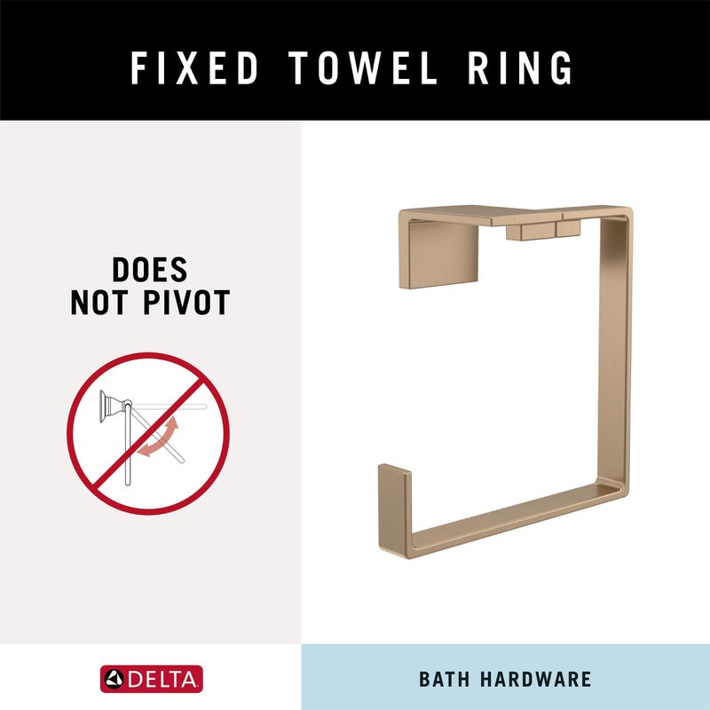 Liberty Hardware Delta 77746-CZ Vero Towel Ring, 2.92 x 6.5 x 6.5 Inches, Champagne Bronze  - Image 3