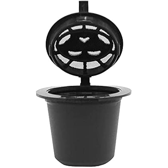 CENPEK Refillable Capsules Pod For Compatible With NesPresso 6 Pack Reusable Coffee Capsules Pods For NesPresso With Coffee Spoon With Brush For NesPresso Machines Filter Black - Image 5